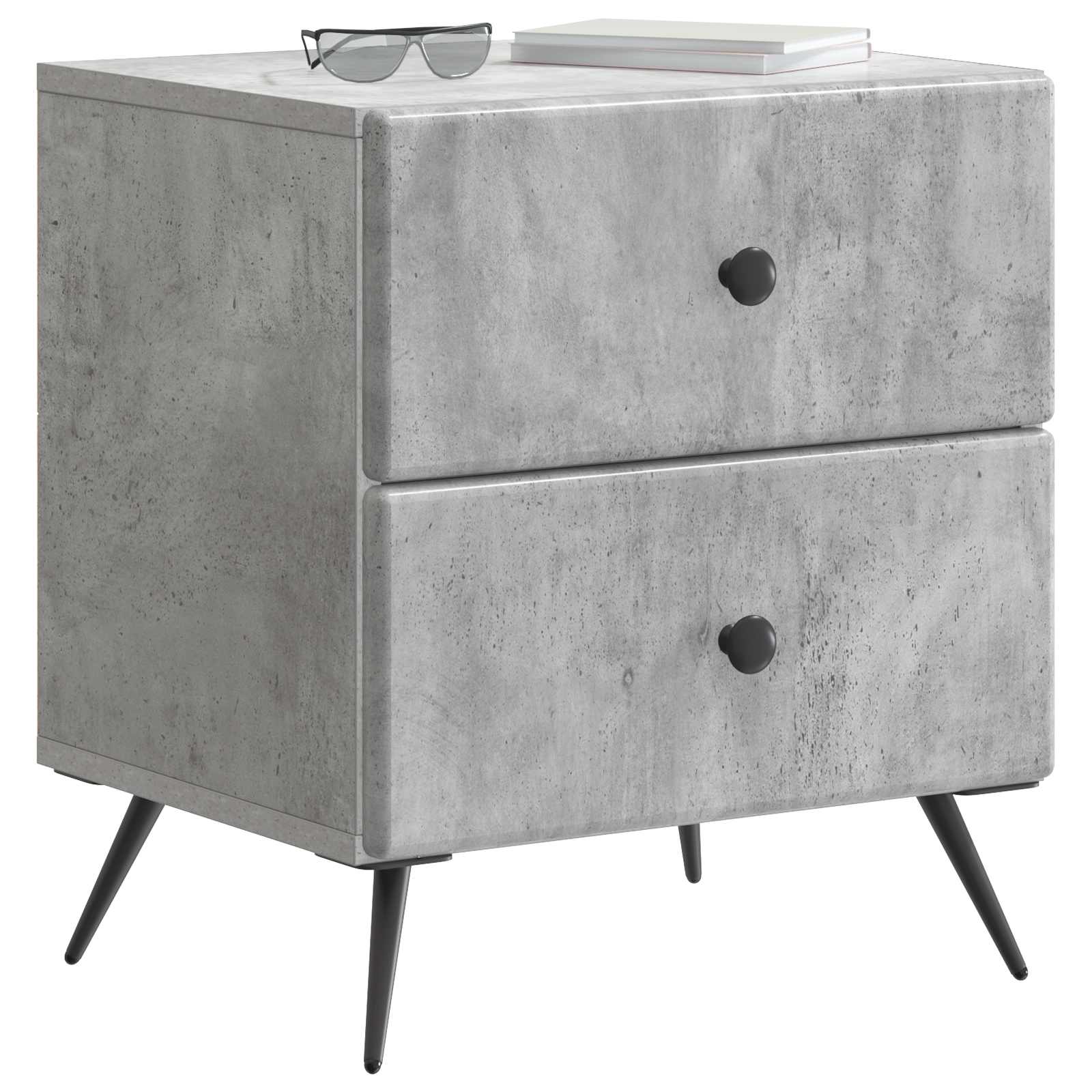 Nachttisch Betongrau 43 x 34,5 x 47,5 cm Holzwerkstoff