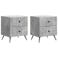 Nachttisch 2 pcs Betongrau 43 x 34,5 x 47,5 cm Holzwerkstoff