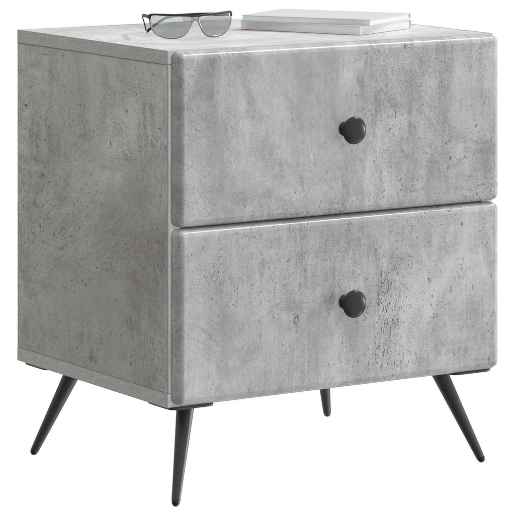 Nachttisch 2 pcs Betongrau 43 x 34,5 x 47,5 cm Holzwerkstoff