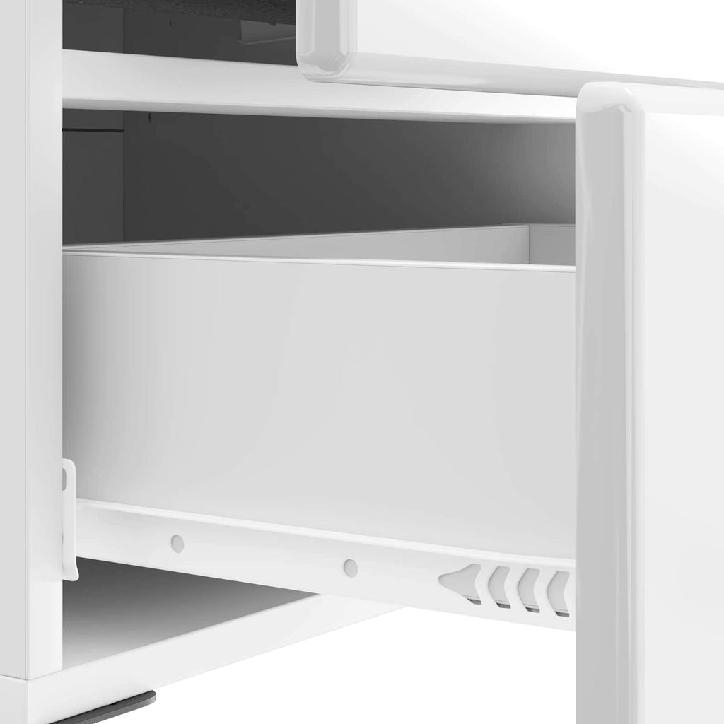 Nachttisch 2 pcs Hochglanz Weiß 43 x 34,5 x 47,5 cm