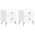 Nachttisch 2 pcs Hochglanz Weiß 43 x 34,5 x 47,5 cm