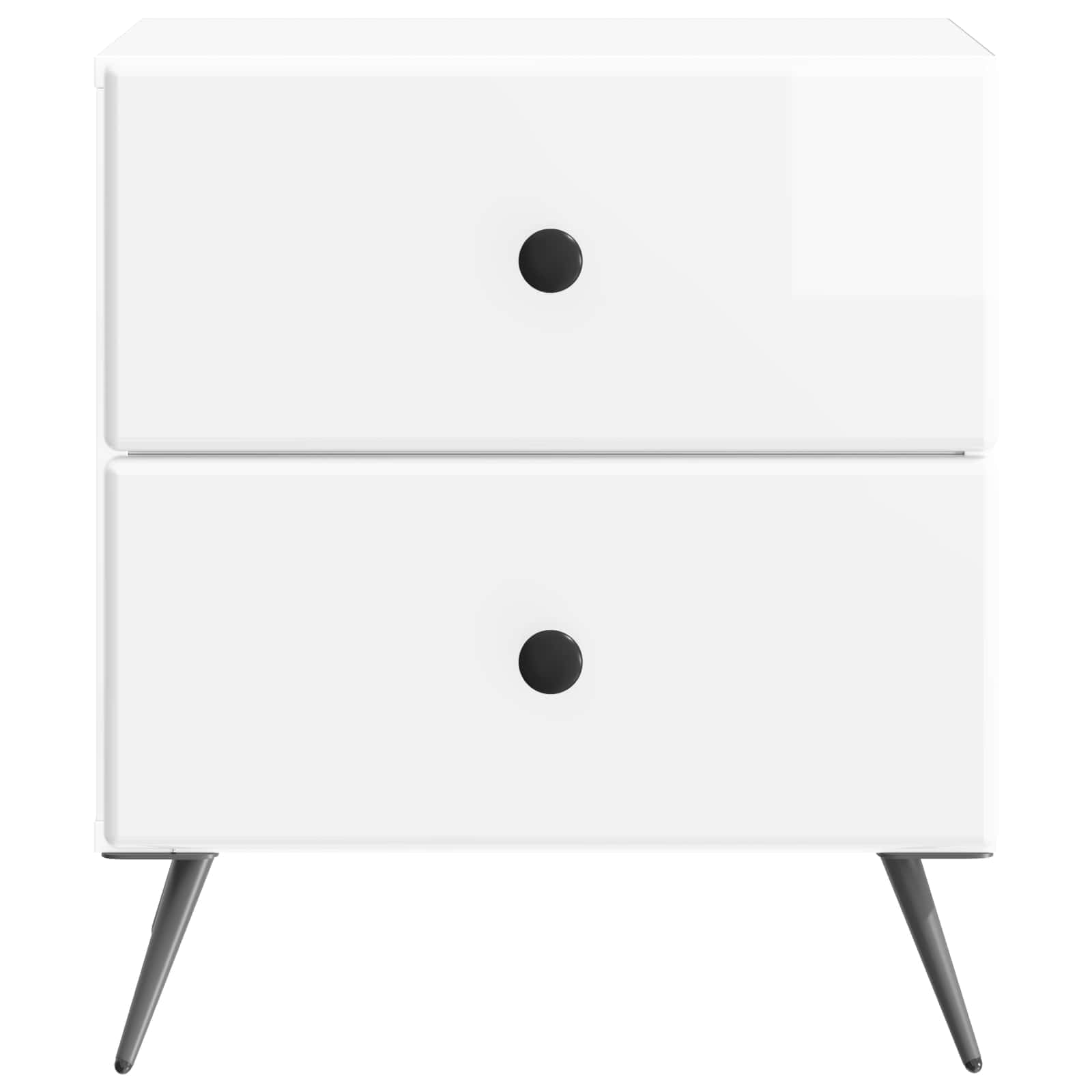 Nachttisch 2 pcs Hochglanz Weiß 43 x 34,5 x 47,5 cm