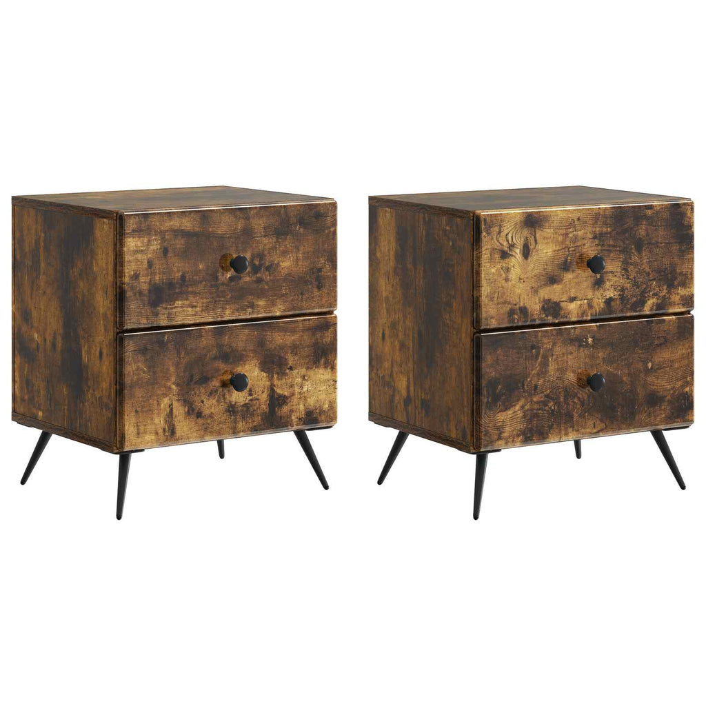 Nachttisch 2 pcs Geräucherte Eiche 43 x 34,5 x 47,5 cm