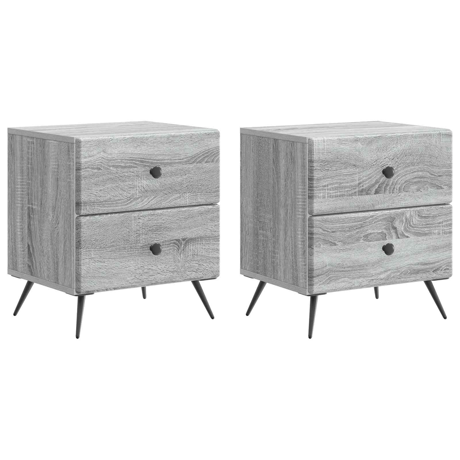 Nachttisch 2 pcs Graues Sonoma 43 x 34,5 x 47,5 cm