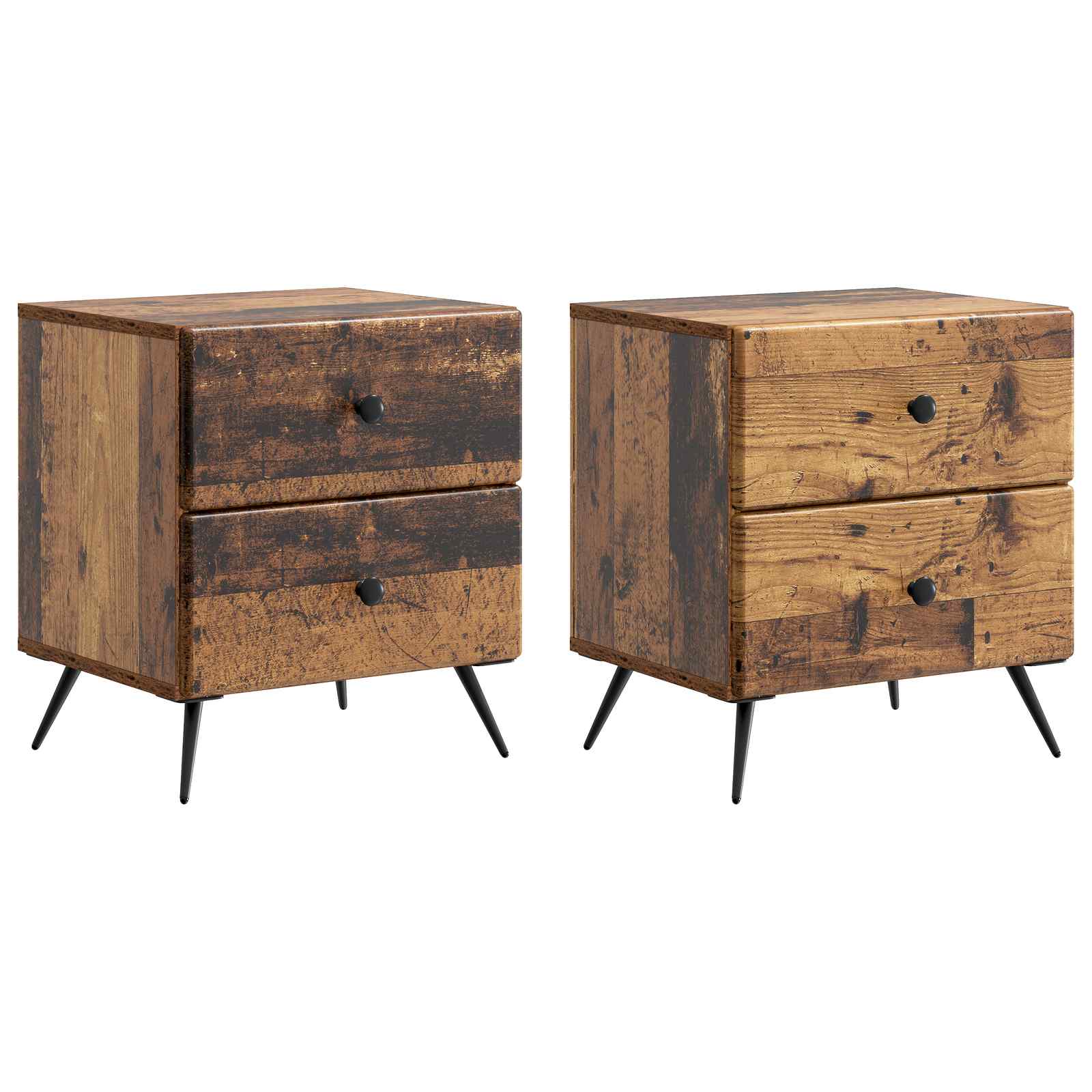 Nachttisch 2 pcs Altholz 43 x 34,5 x 47,5 cm Holzwerkstoff