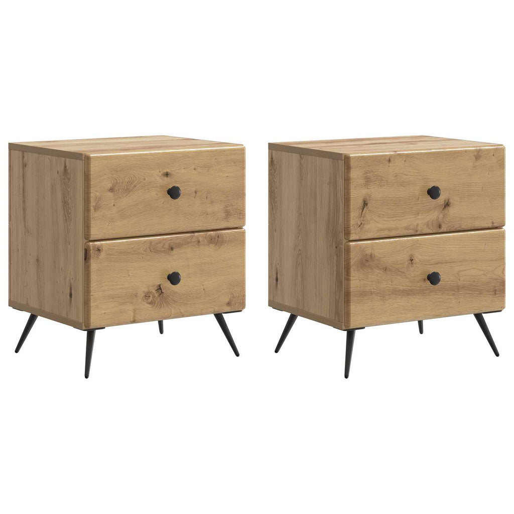 Nachttisch 2 pcs Artisan-Eiche 43 x 34,5 x 47,5 cm