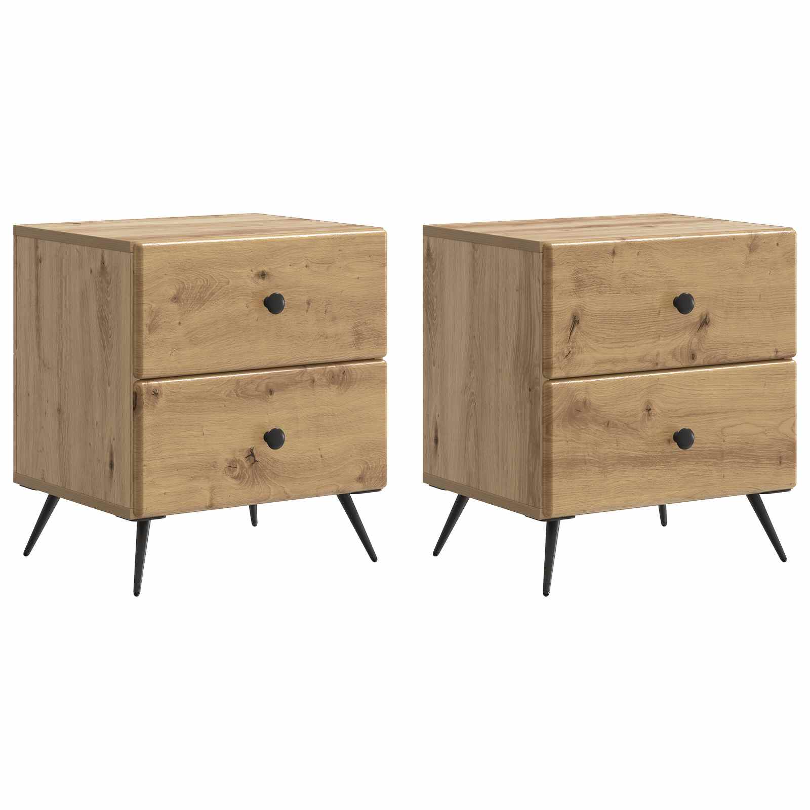 Nachttisch 2 pcs Artisan-Eiche 43 x 34,5 x 47,5 cm