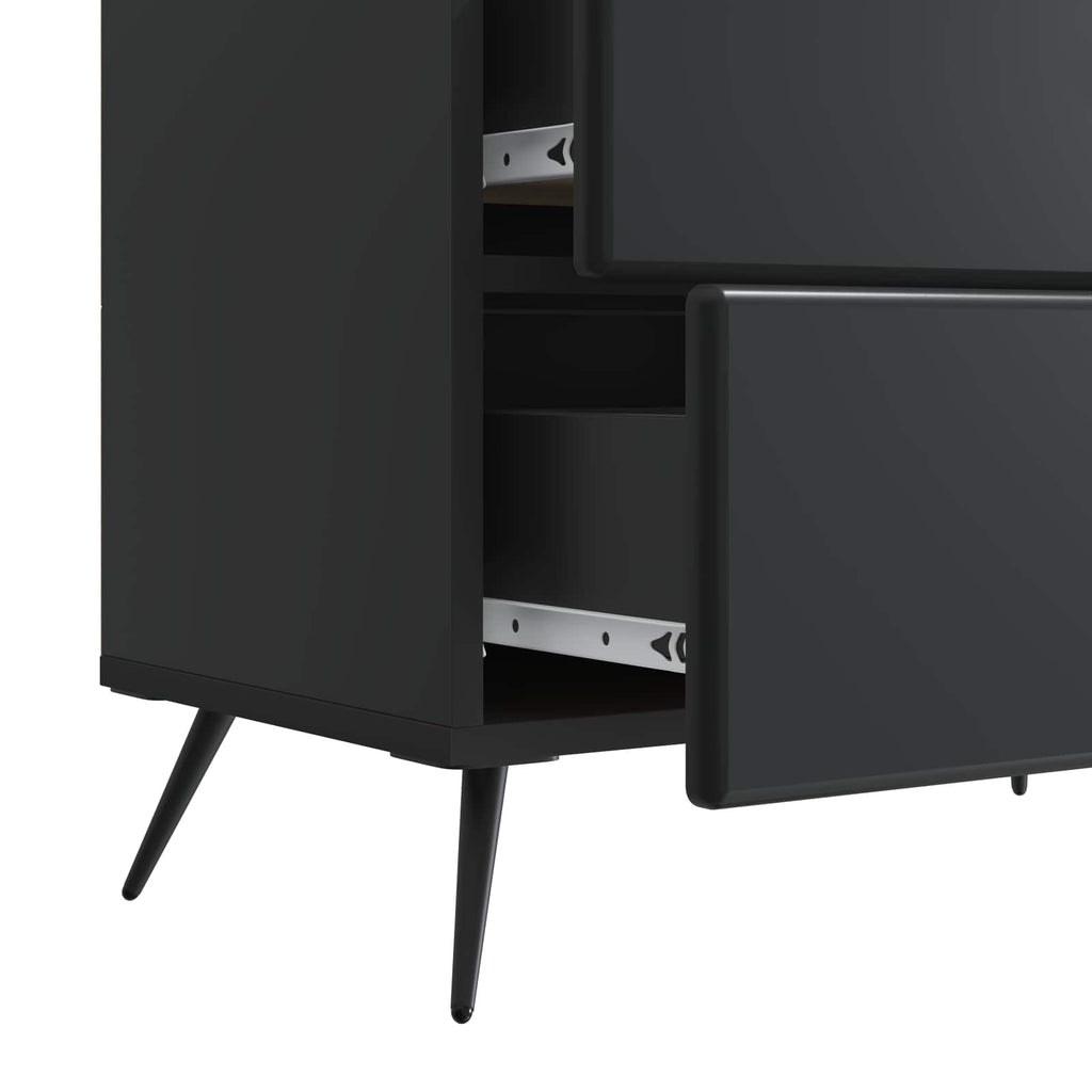 Nachttisch Schwarz 62 x 34,5 x 47,5 cm Holzwerkstoff