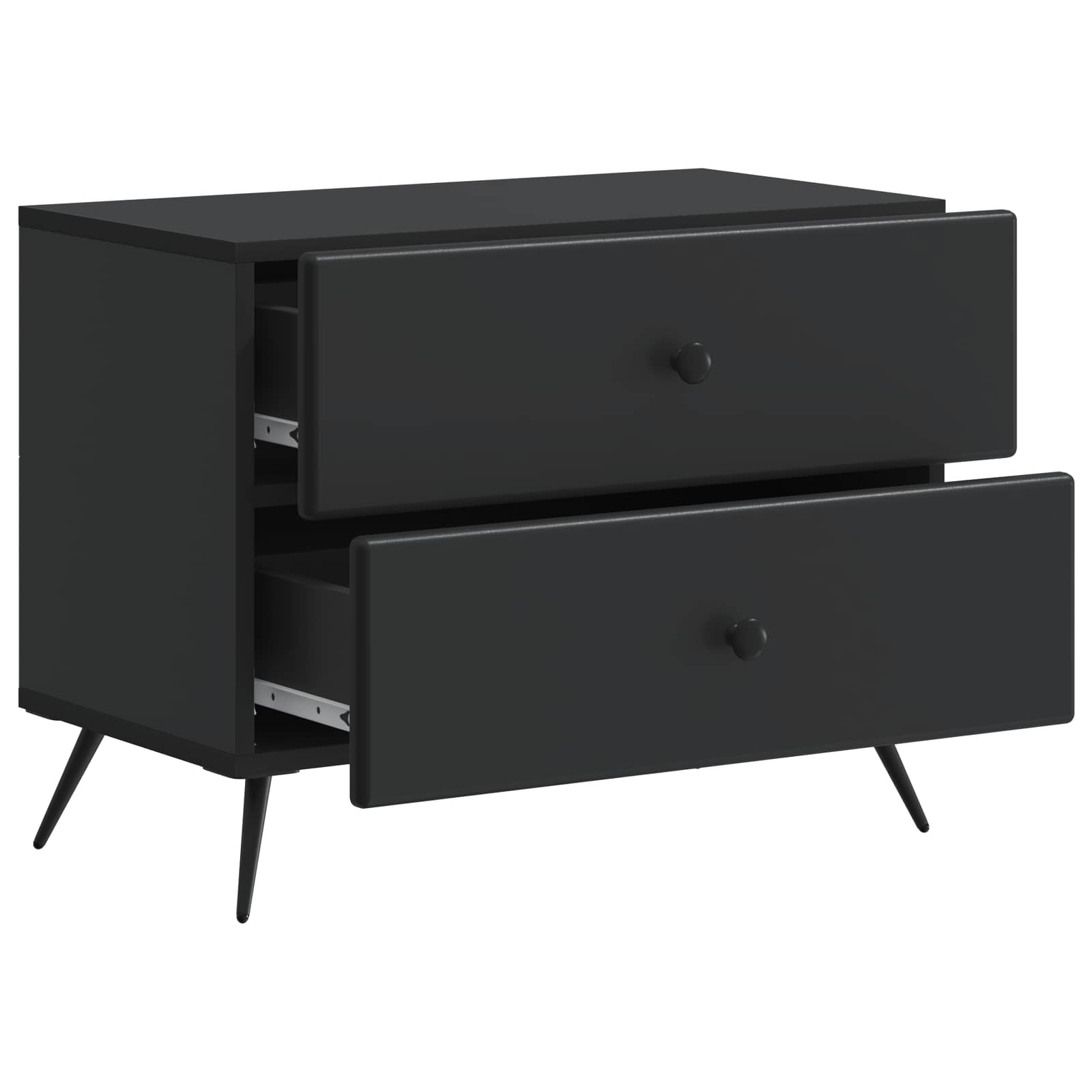 Nachttisch Schwarz 62 x 34,5 x 47,5 cm Holzwerkstoff