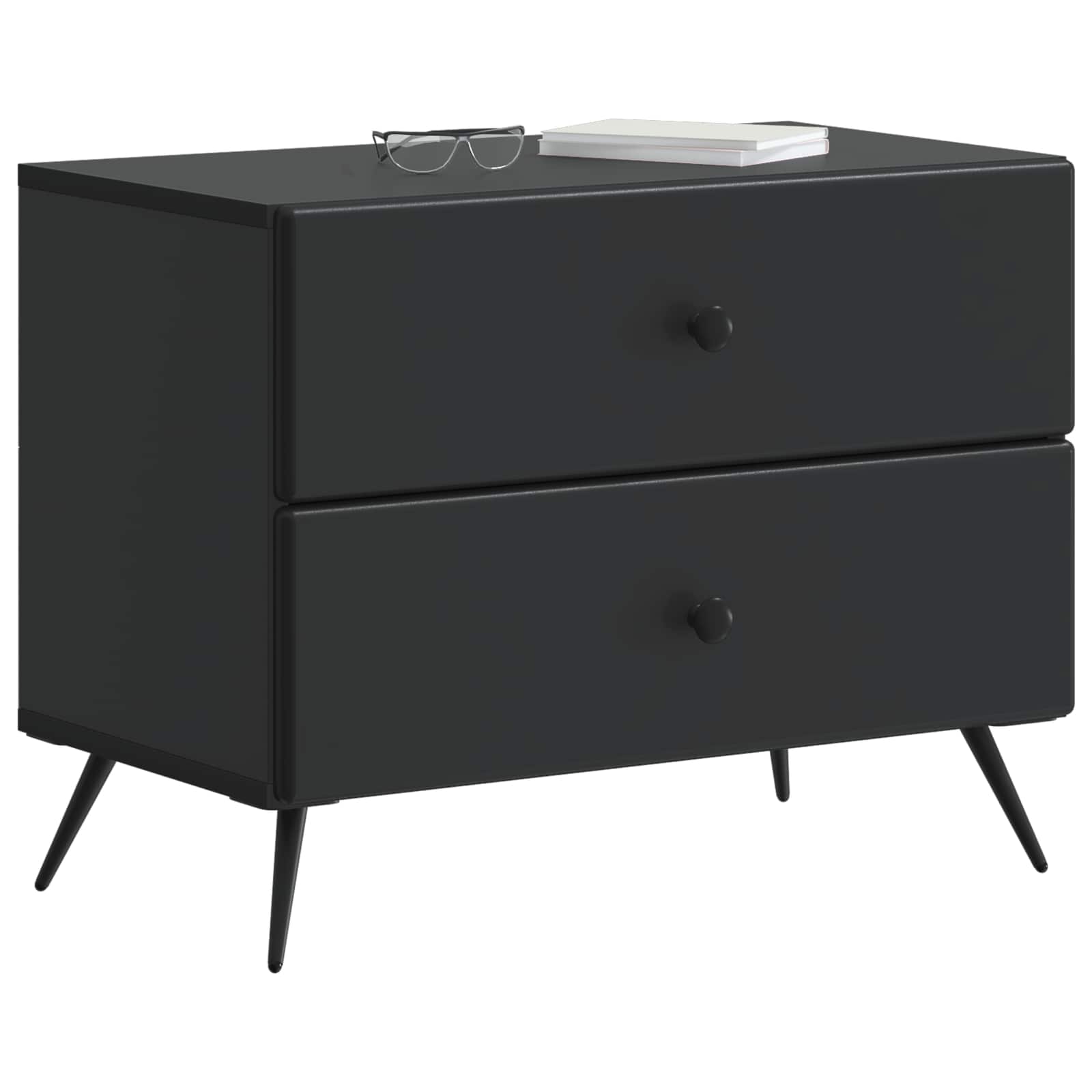 Nachttisch Schwarz 62 x 34,5 x 47,5 cm Holzwerkstoff