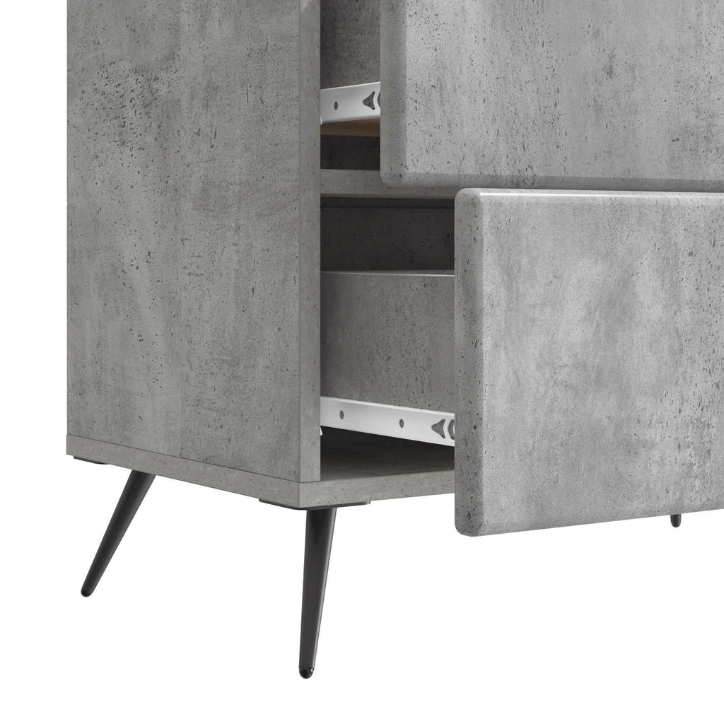 Nachttisch Betongrau 62 x 34,5 x 47,5 cm Holzwerkstoff