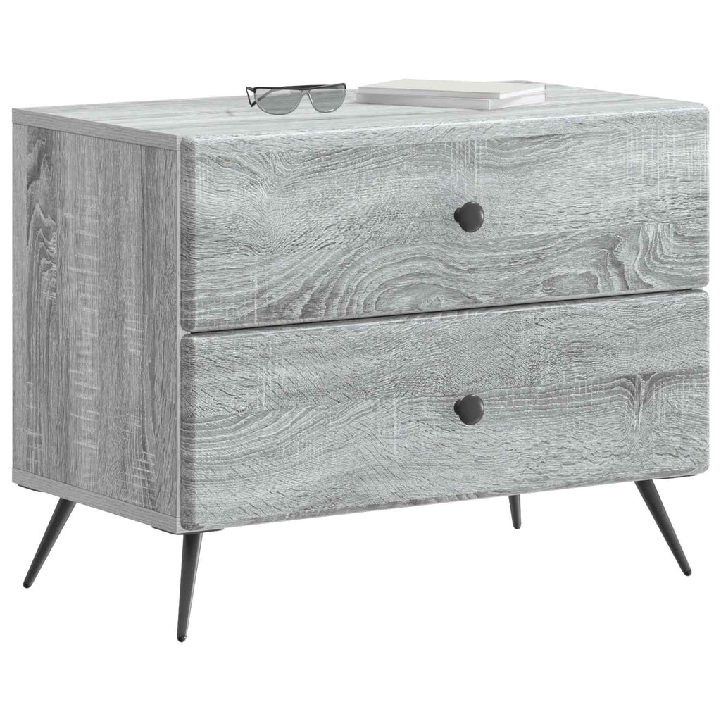 Nachttisch Graues Sonoma 62 x 34,5 x 47,5 cm Holzwerkstoff