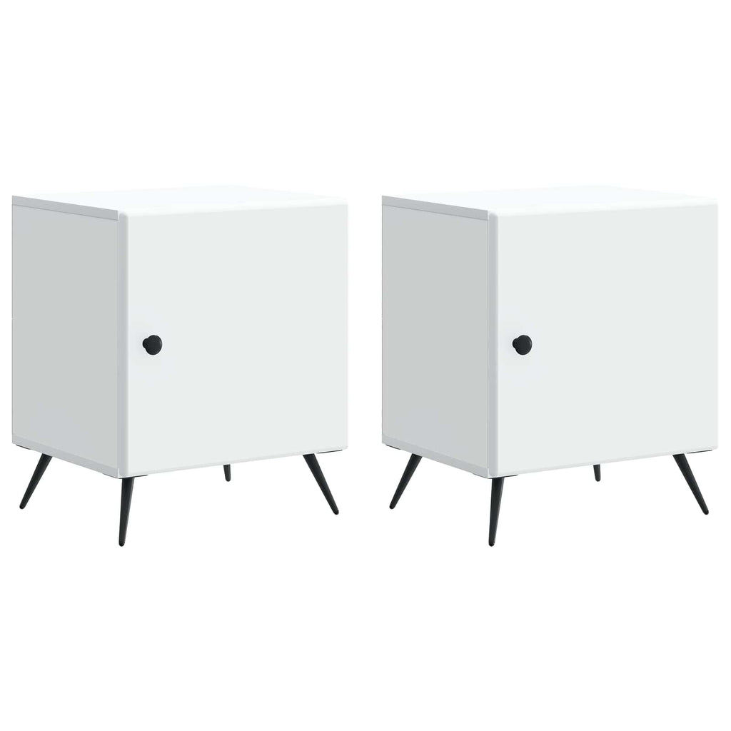 Nachttisch 2 pcs Weiß 43 x 34,5 x 50 cm Holzwerkstoff