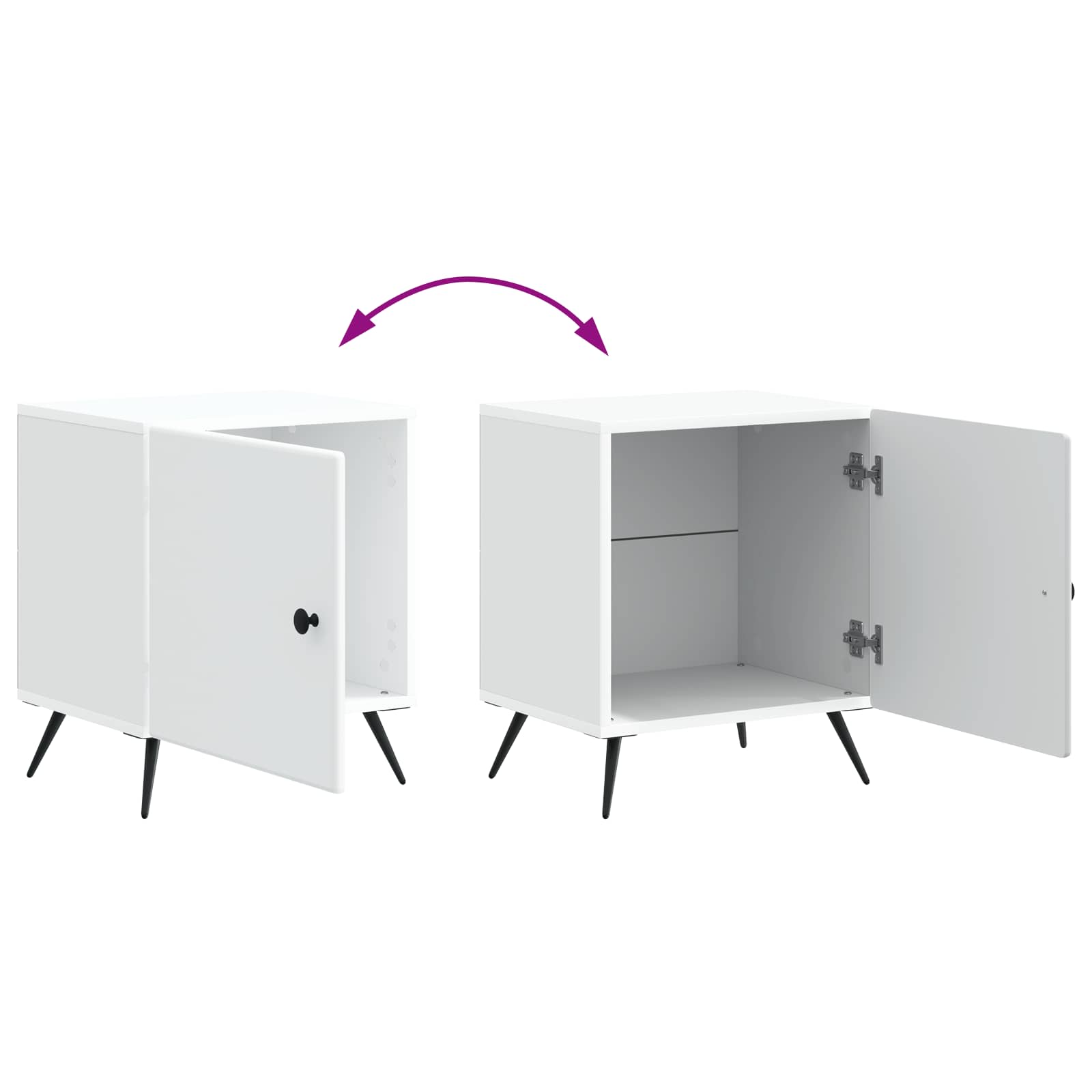 Nachttisch 2 pcs Weiß 43 x 34,5 x 50 cm Holzwerkstoff
