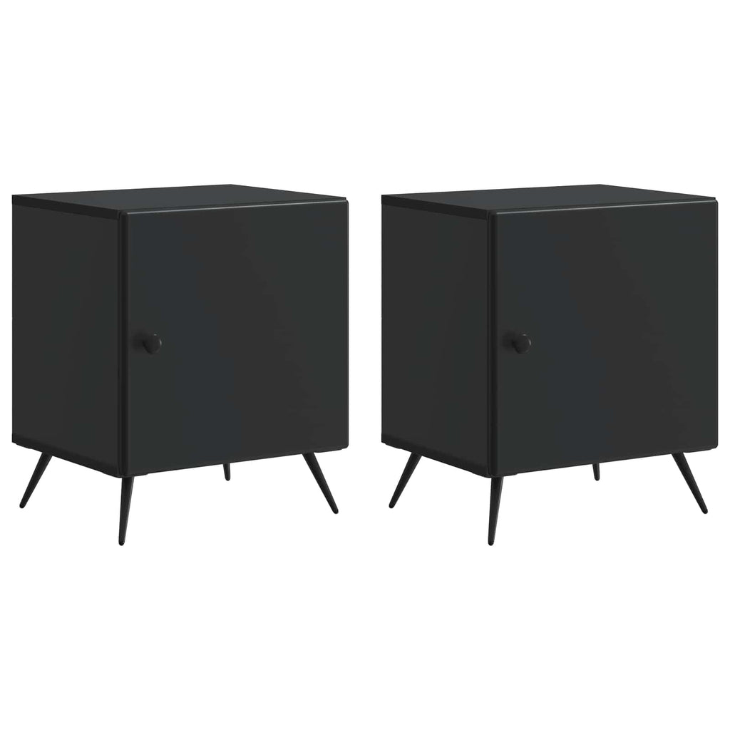 Nachttisch 2 pcs Schwarz 43 x 34,5 x 50 cm Holzwerkstoff