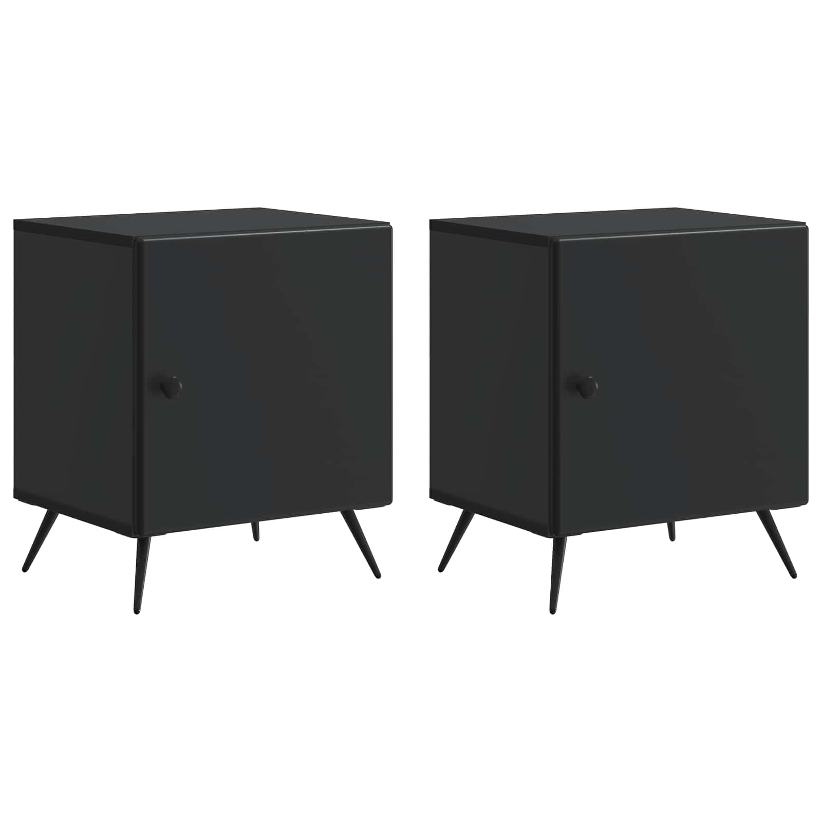 Nachttisch 2 pcs Schwarz 43 x 34,5 x 50 cm Holzwerkstoff