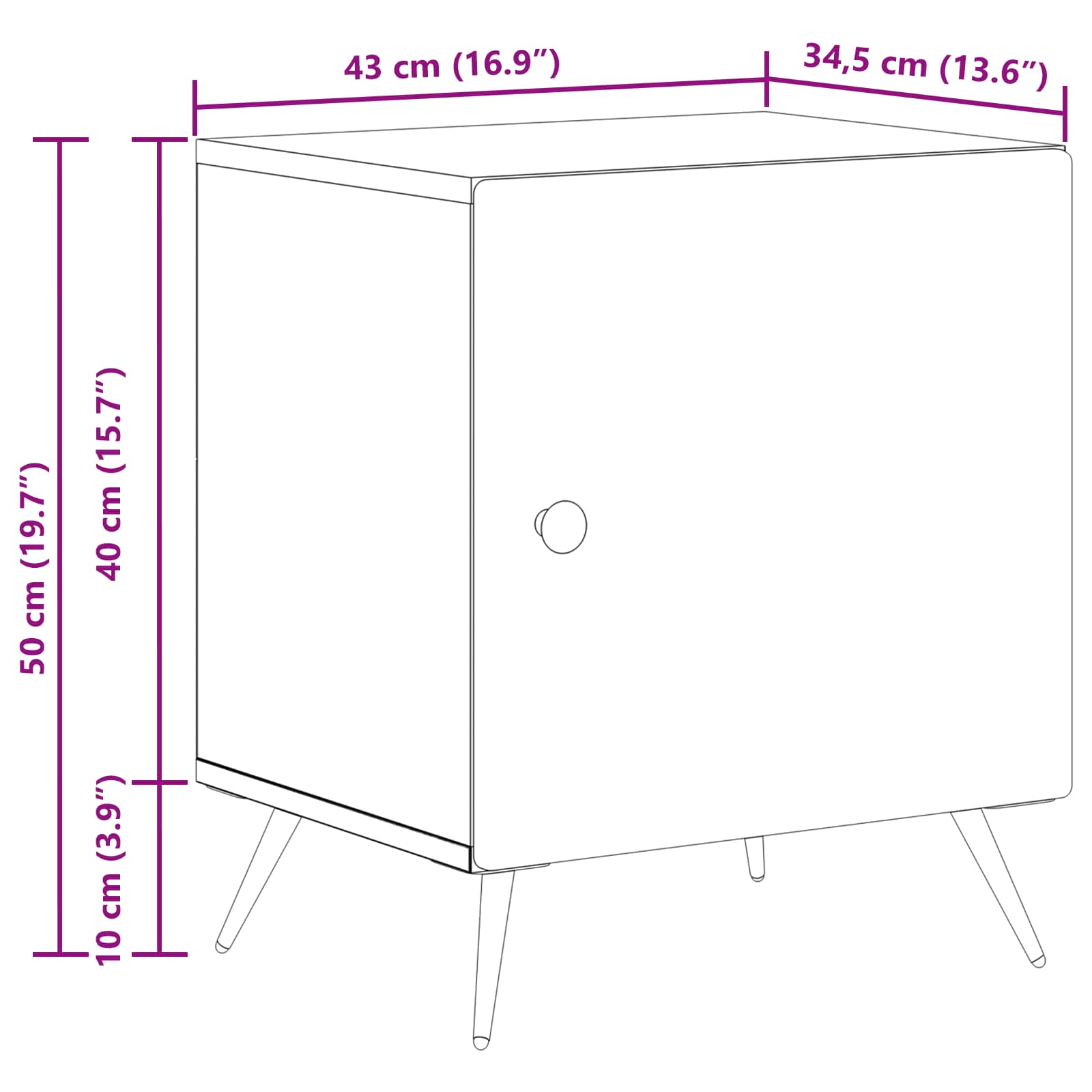 Nachttisch Sonoma-Eiche 43 x 34,5 x 50 cm Holzwerkstoff