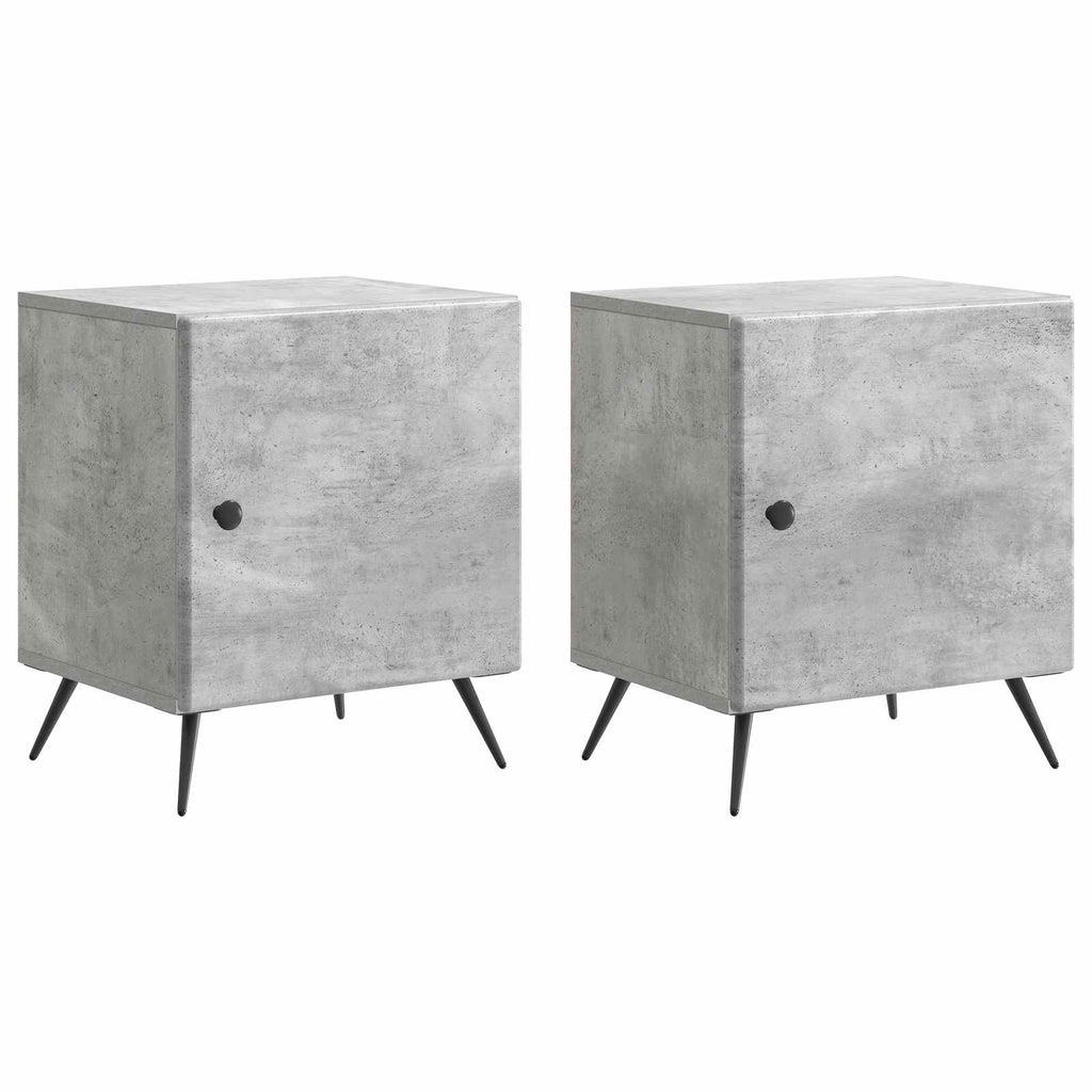 Nachttisch 2 pcs Betongrau 43 x 34,5 x 50 cm Holzwerkstoff