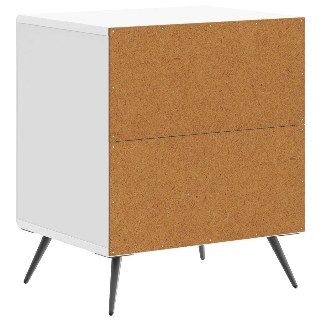 Nachttisch 2 pcs Hochglanz Weiß 43 x 34,5 x 50 cm Holzwerkstoff