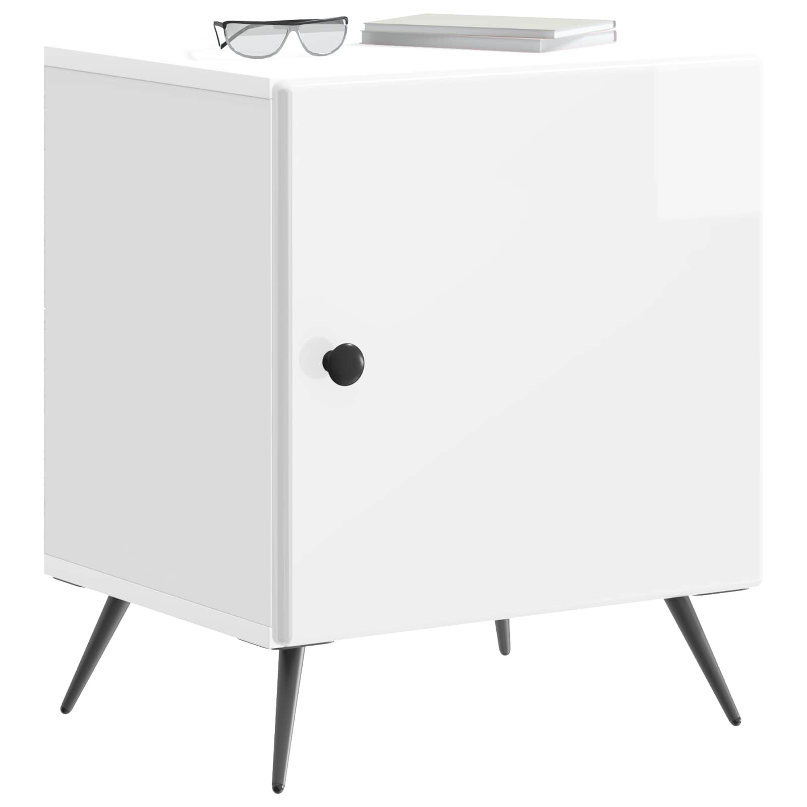 Nachttisch 2 pcs Hochglanz Weiß 43 x 34,5 x 50 cm Holzwerkstoff