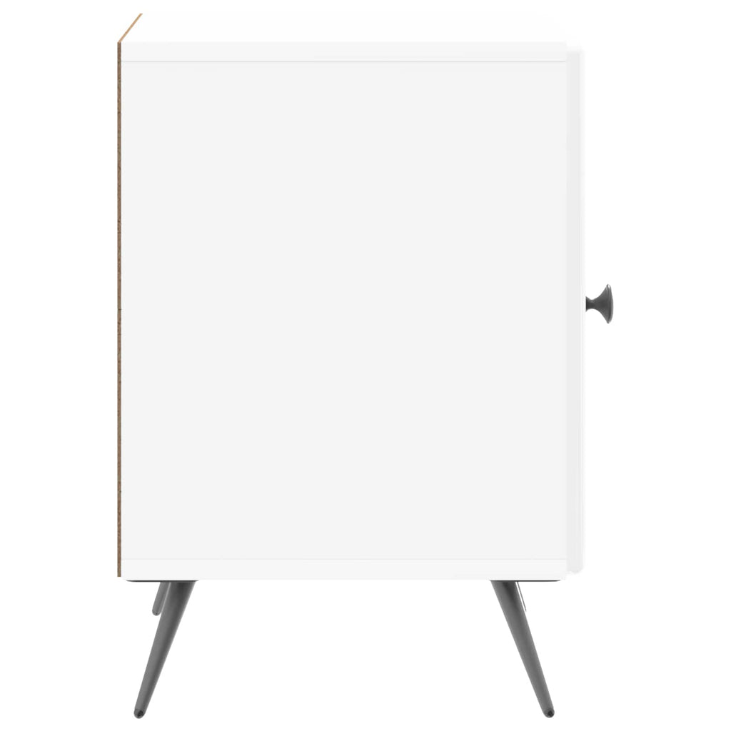 Nachttisch 2 pcs Hochglanz Weiß 43 x 34,5 x 50 cm Holzwerkstoff