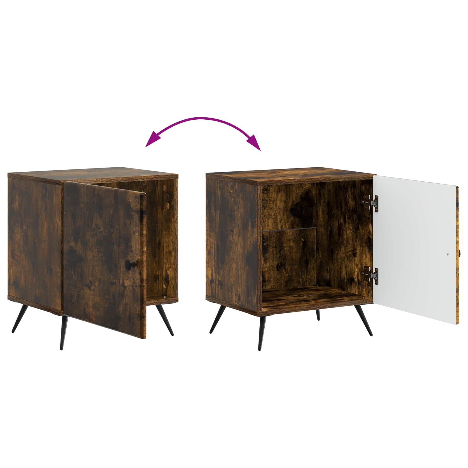Nachttisch 2 pcs Geräucherte Eiche 43 x 34,5 x 50 cm