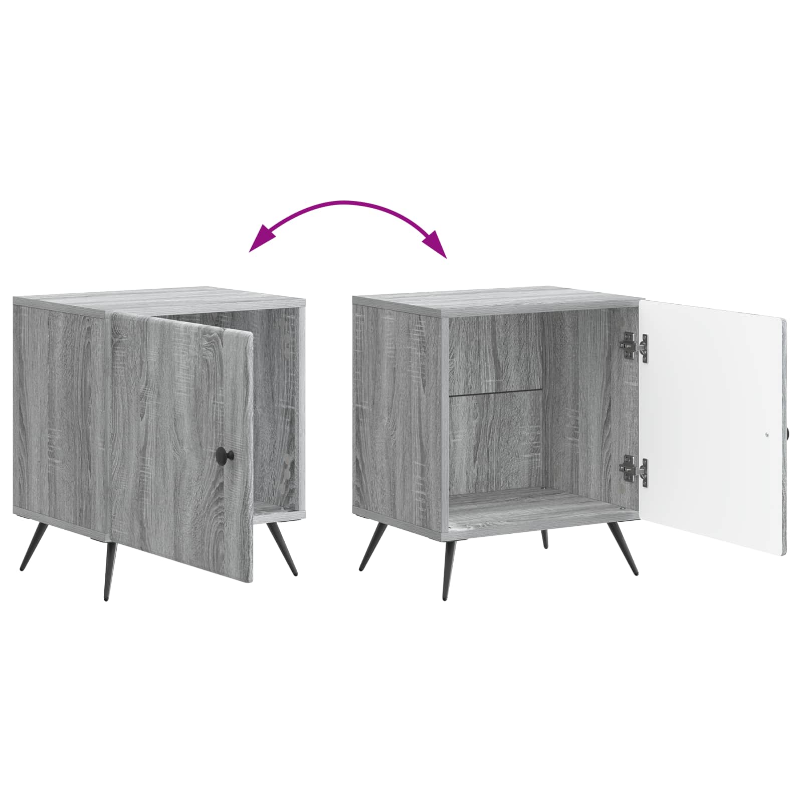 Nachttisch Graues Sonoma 43 x 34,5 x 50 cm Holzwerkstoff