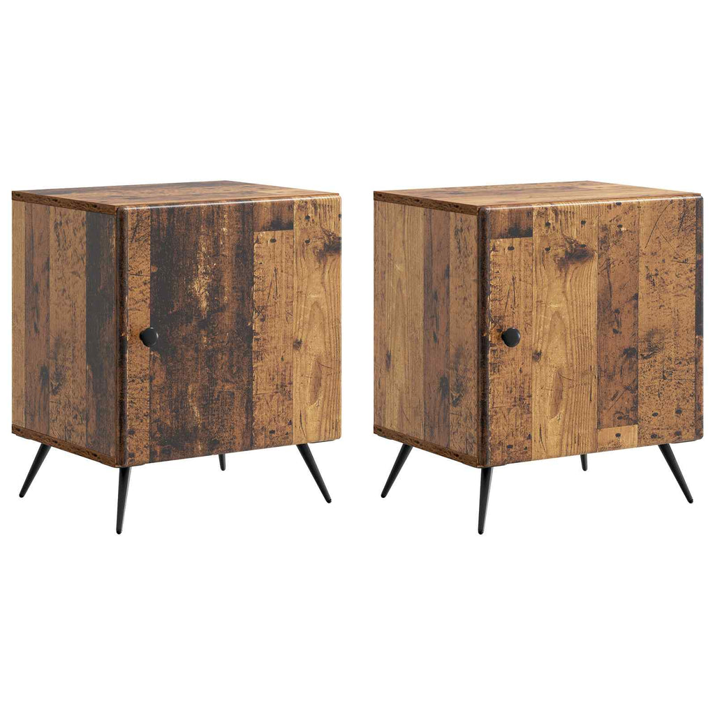 Nachttisch 2 pcs Altholz 43 x 34,5 x 50 cm Holzwerkstoff