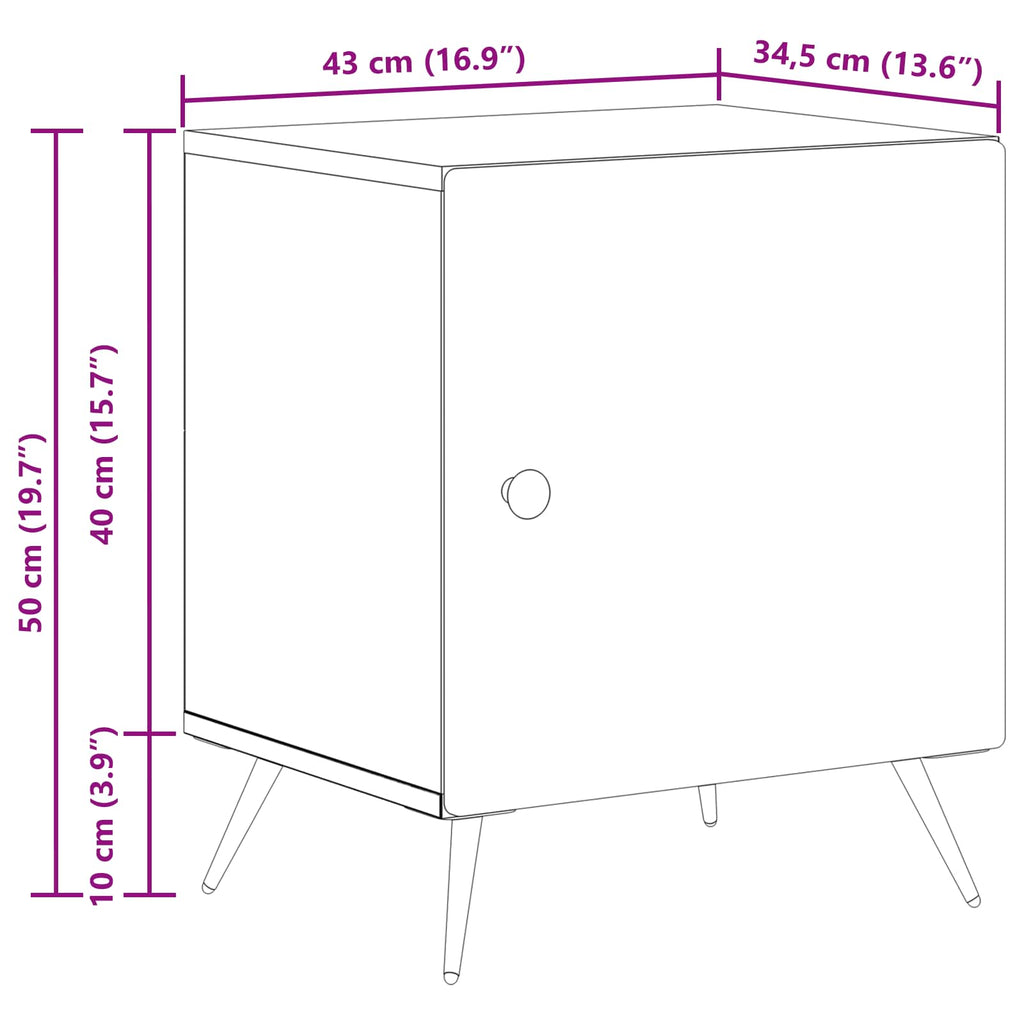 Nachttisch Artisan-Eiche 43 x 34,5 x 50 cm Holzwerkstoff