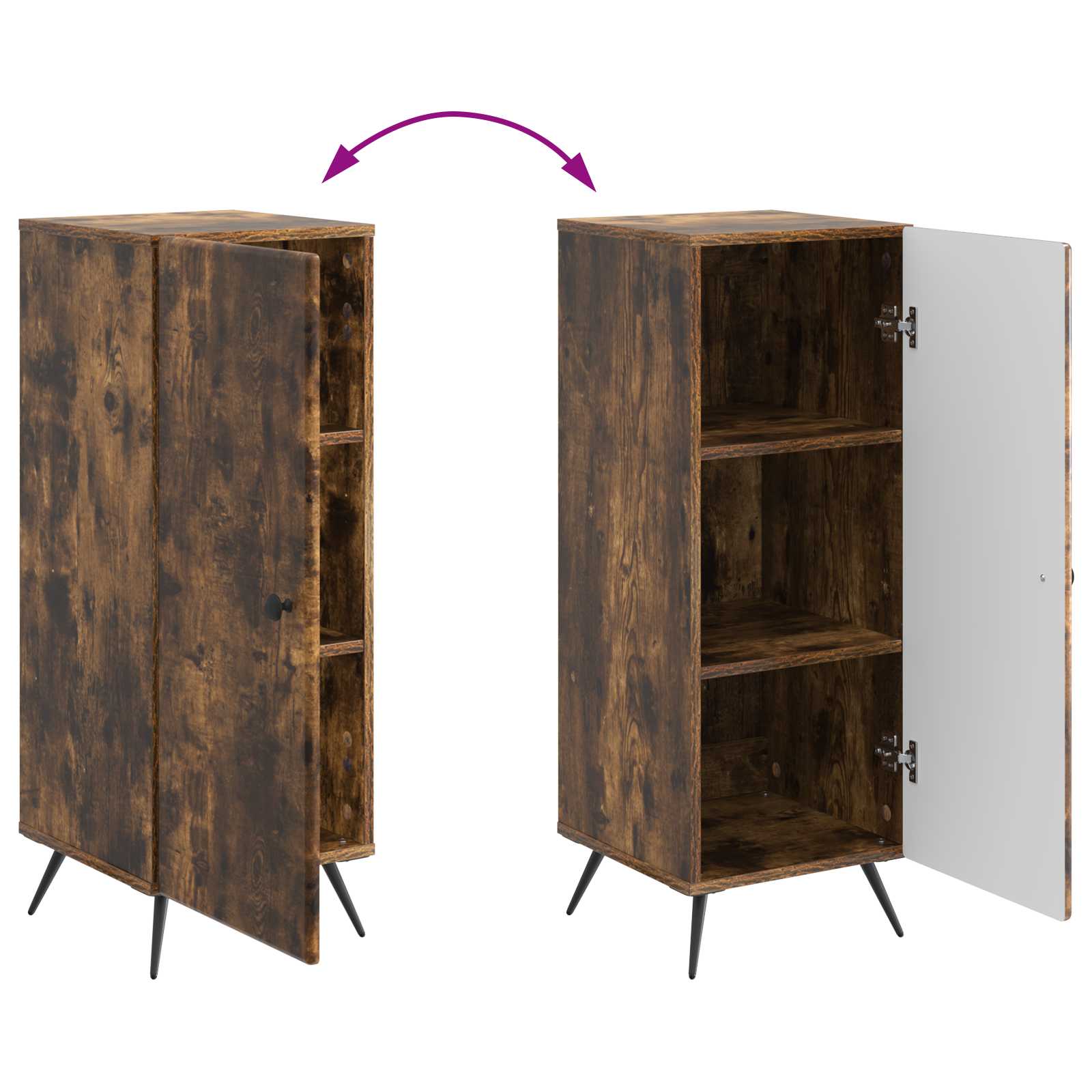 Sideboard Geräucherte Eiche 33 x 34,5 x 90 cm Holzwerkstoff