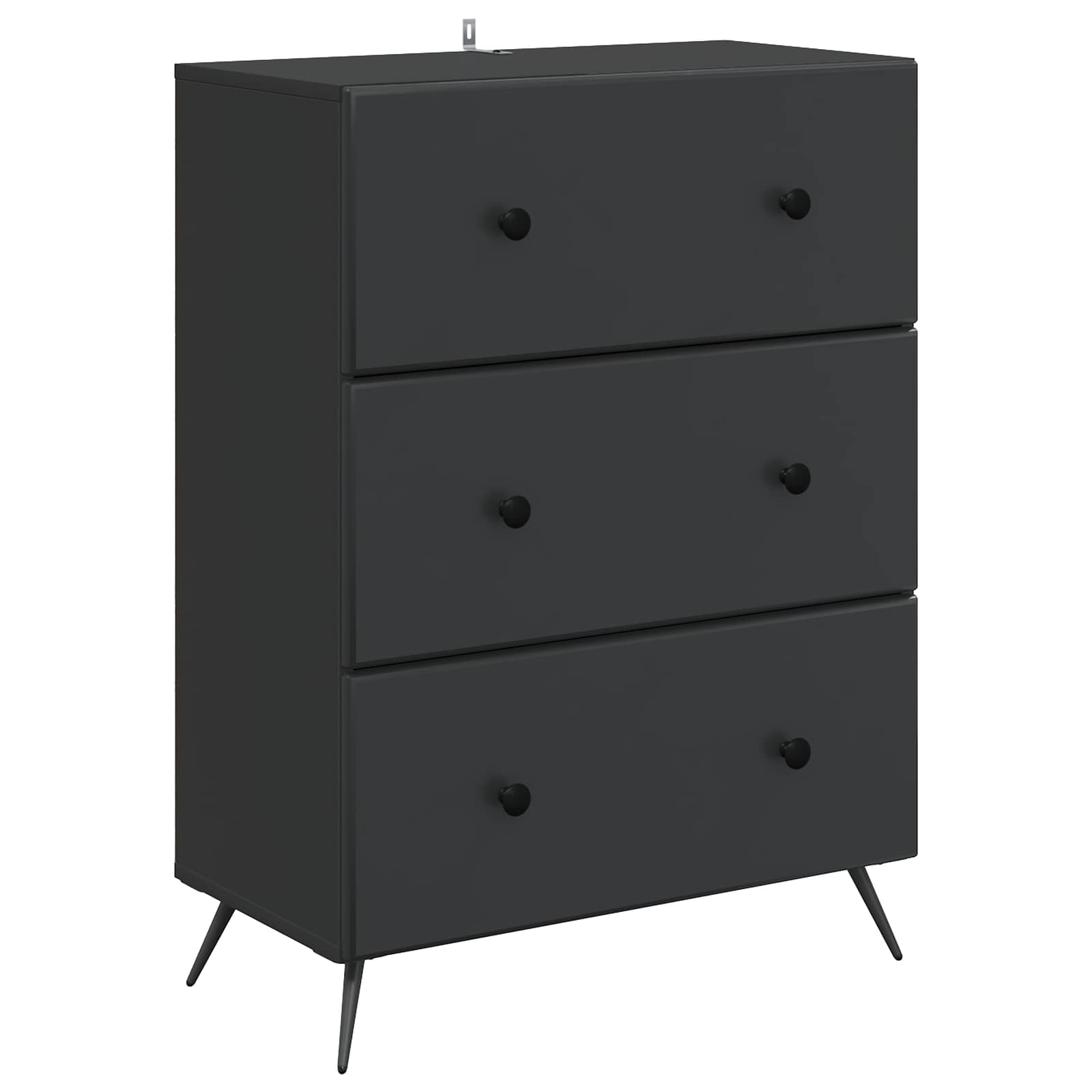 Schubladenschrank Schwarz 66 x 34,5 x 90 cm Holzwerkstoff