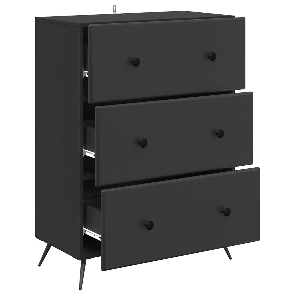 Schubladenschrank Schwarz 66 x 34,5 x 90 cm Holzwerkstoff