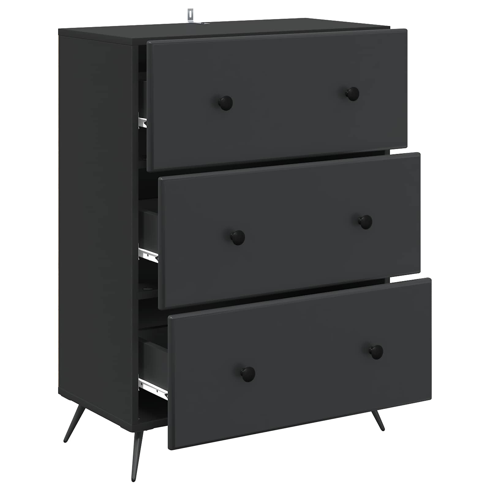 Schubladenschrank Schwarz 66 x 34,5 x 90 cm Holzwerkstoff