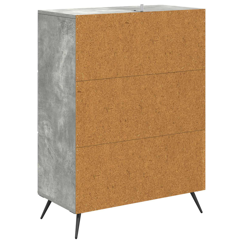 Schubladenschrank Betongrau 66 x 34,5 x 90 cm Holzwerkstoff