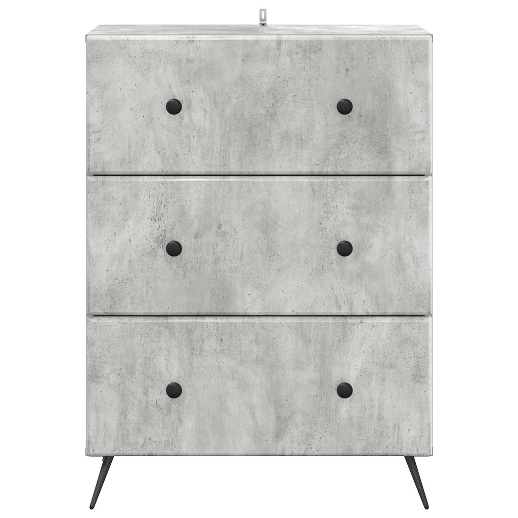 Schubladenschrank Betongrau 66 x 34,5 x 90 cm Holzwerkstoff