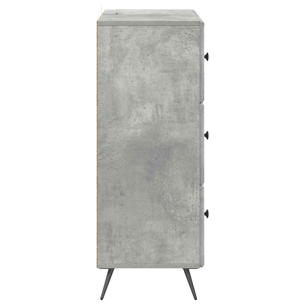 Schubladenschrank Betongrau 66 x 34,5 x 90 cm Holzwerkstoff