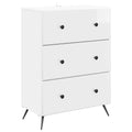 Schubladenschrank Hochglanz Weiß 66 x 34,5 x 90 cm