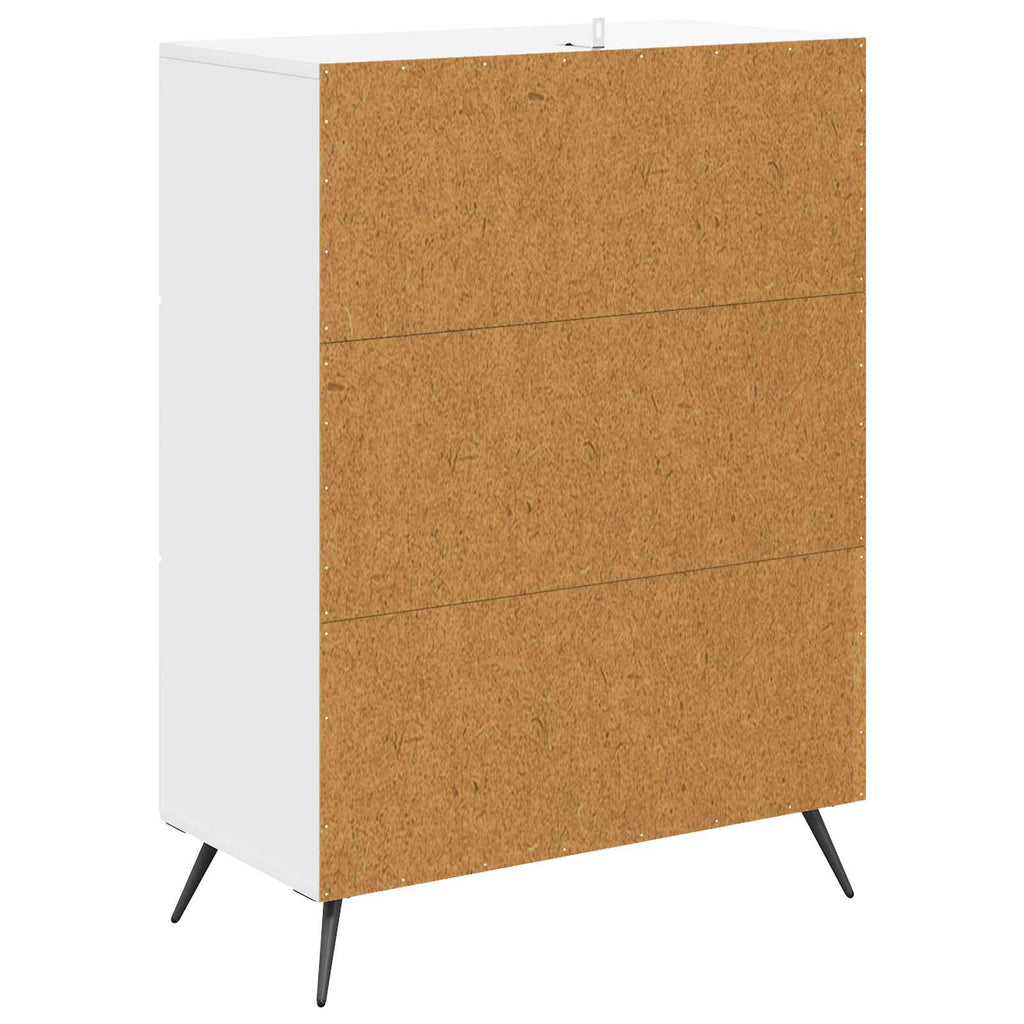 Schubladenschrank Hochglanz Weiß 66 x 34,5 x 90 cm