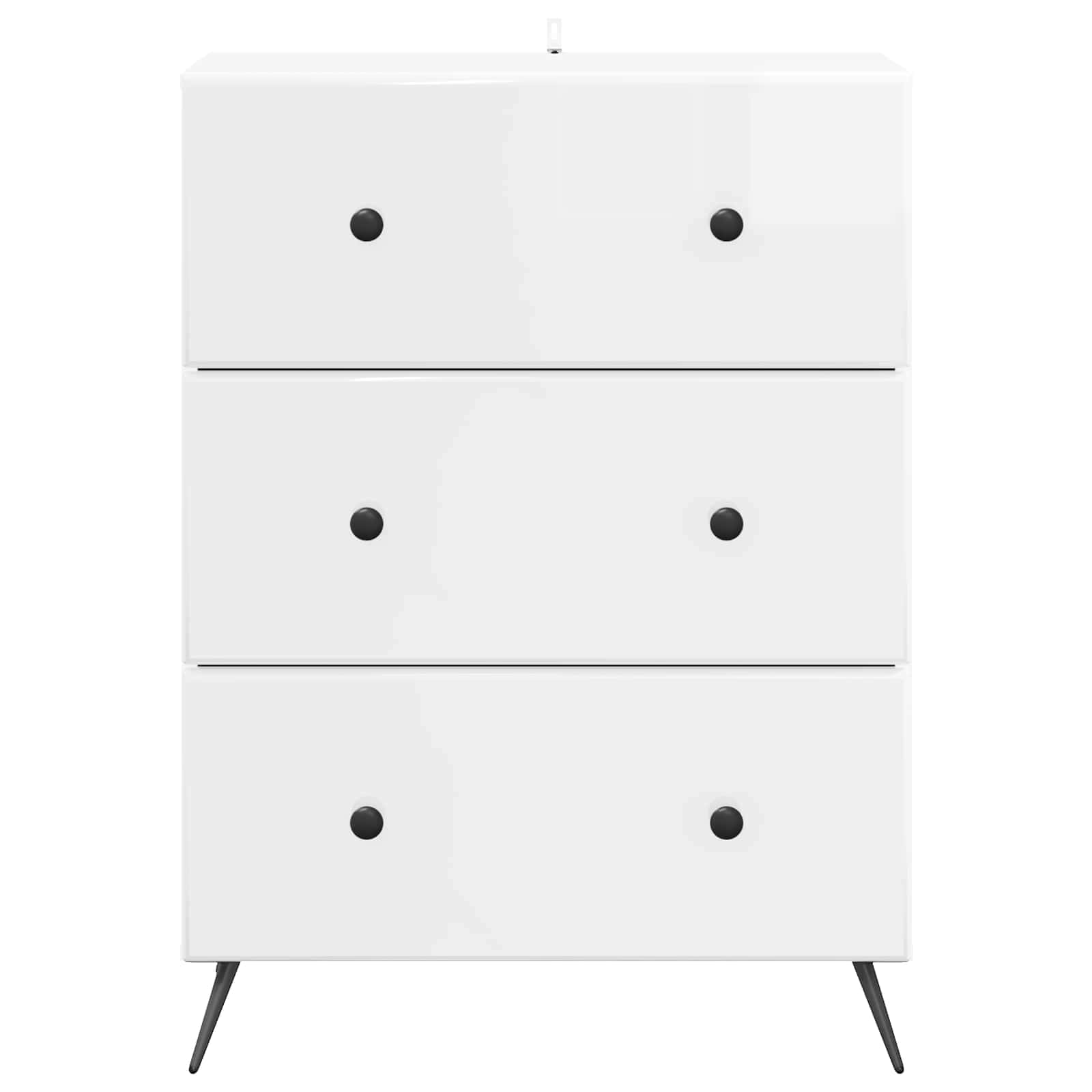 Schubladenschrank Hochglanz Weiß 66 x 34,5 x 90 cm