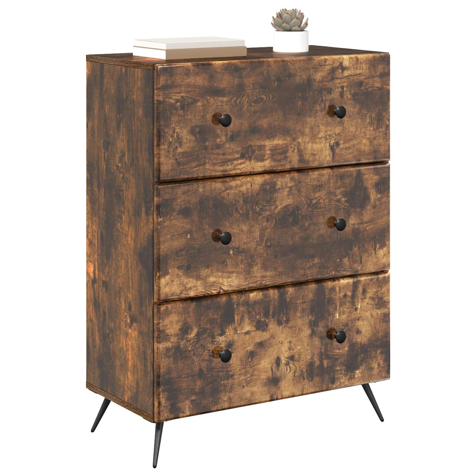 Schubladenschrank Geräucherte Eiche 66 x 34,5 x 90 cm