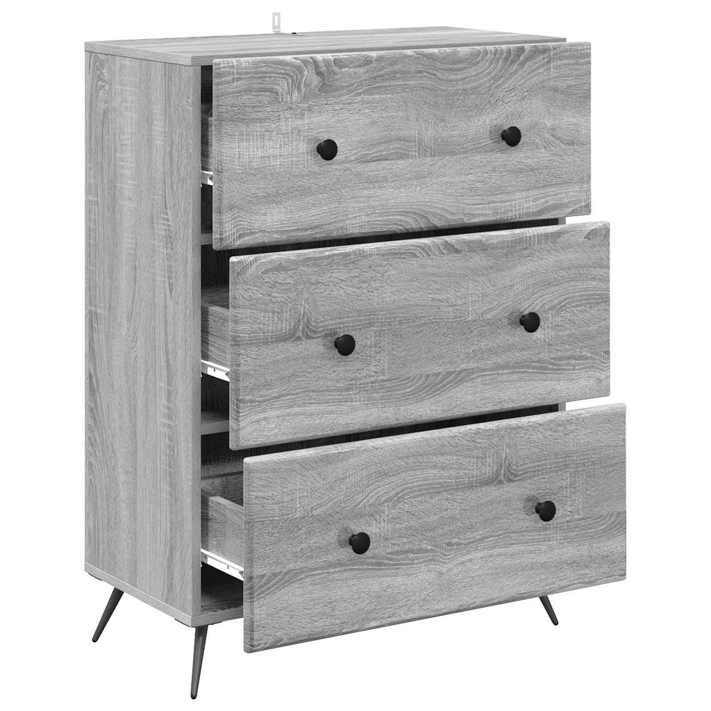 Schubladenschrank Graues Sonoma 66 x 34,5 x 90 cm Holzwerkstoff