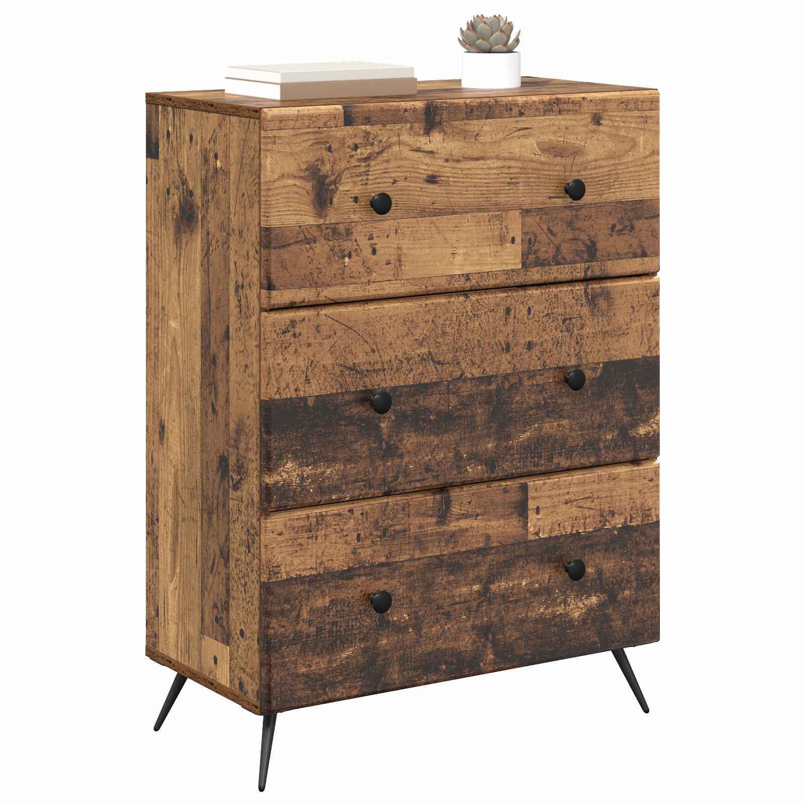 Schubladenschrank Altholz 66 x 34,5 x 90 cm Holzwerkstoff