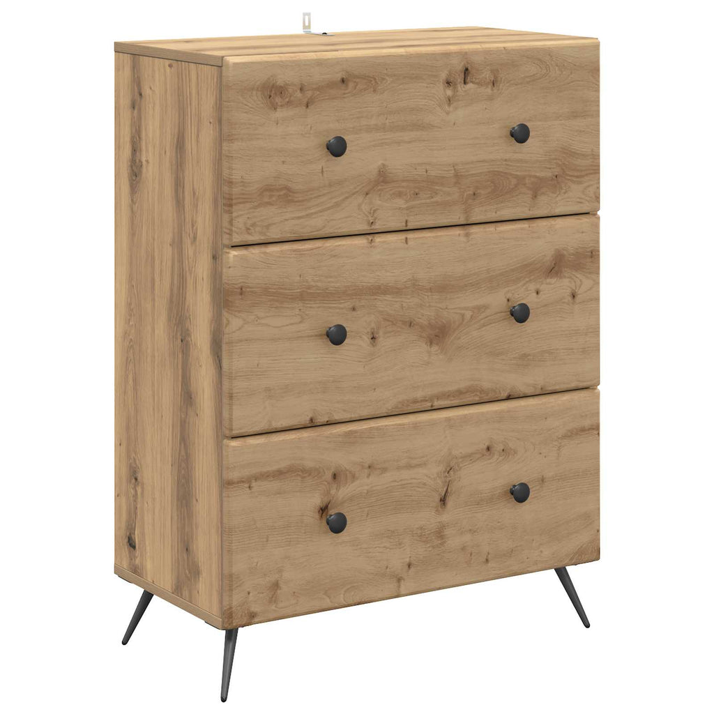 Schubladenschrank Artisan-Eiche 66 x 34,5 x 90 cm Holzwerkstoff