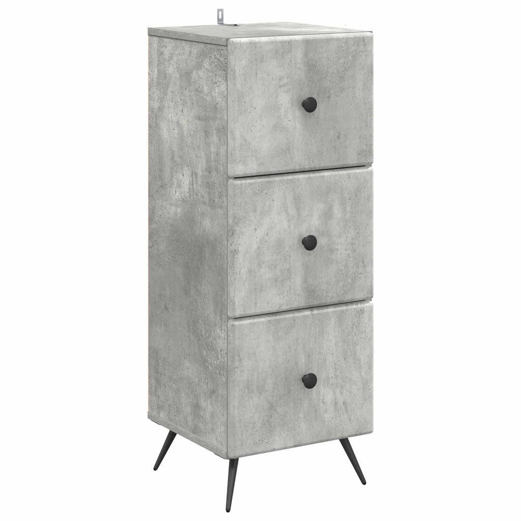 Schubladenschrank Betongrau 33 x 34,5 x 90 cm Holzwerkstoff