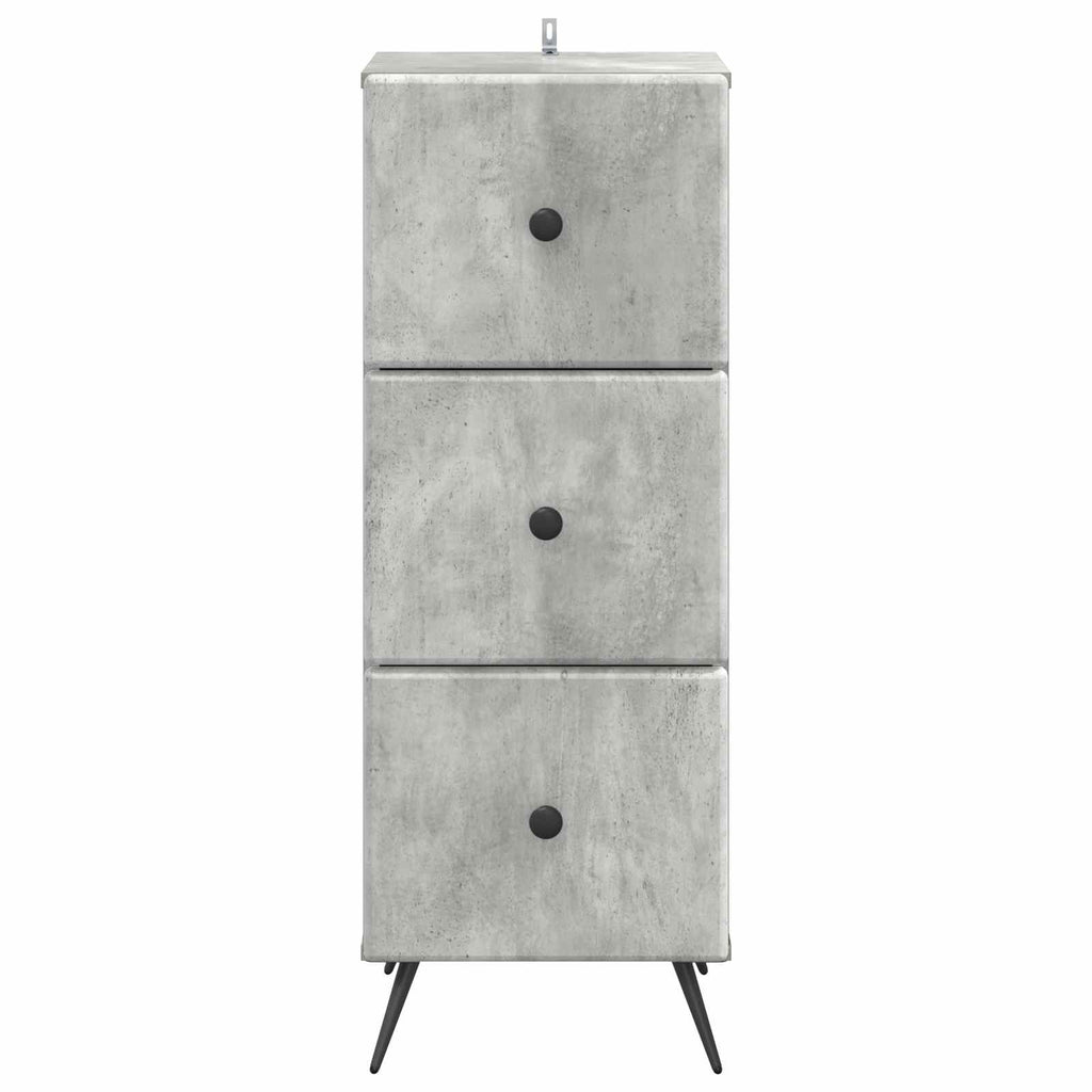 Schubladenschrank Betongrau 33 x 34,5 x 90 cm Holzwerkstoff
