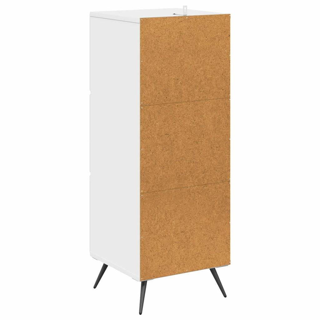 Schubladenschrank Hochglanz Weiß 33 x 34,5 x 90 cm