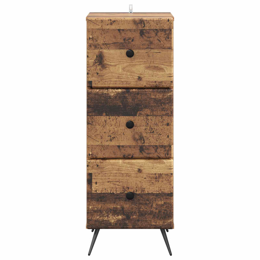 Schubladenschrank Altholz 33 x 34,5 x 90 cm Holzwerkstoff
