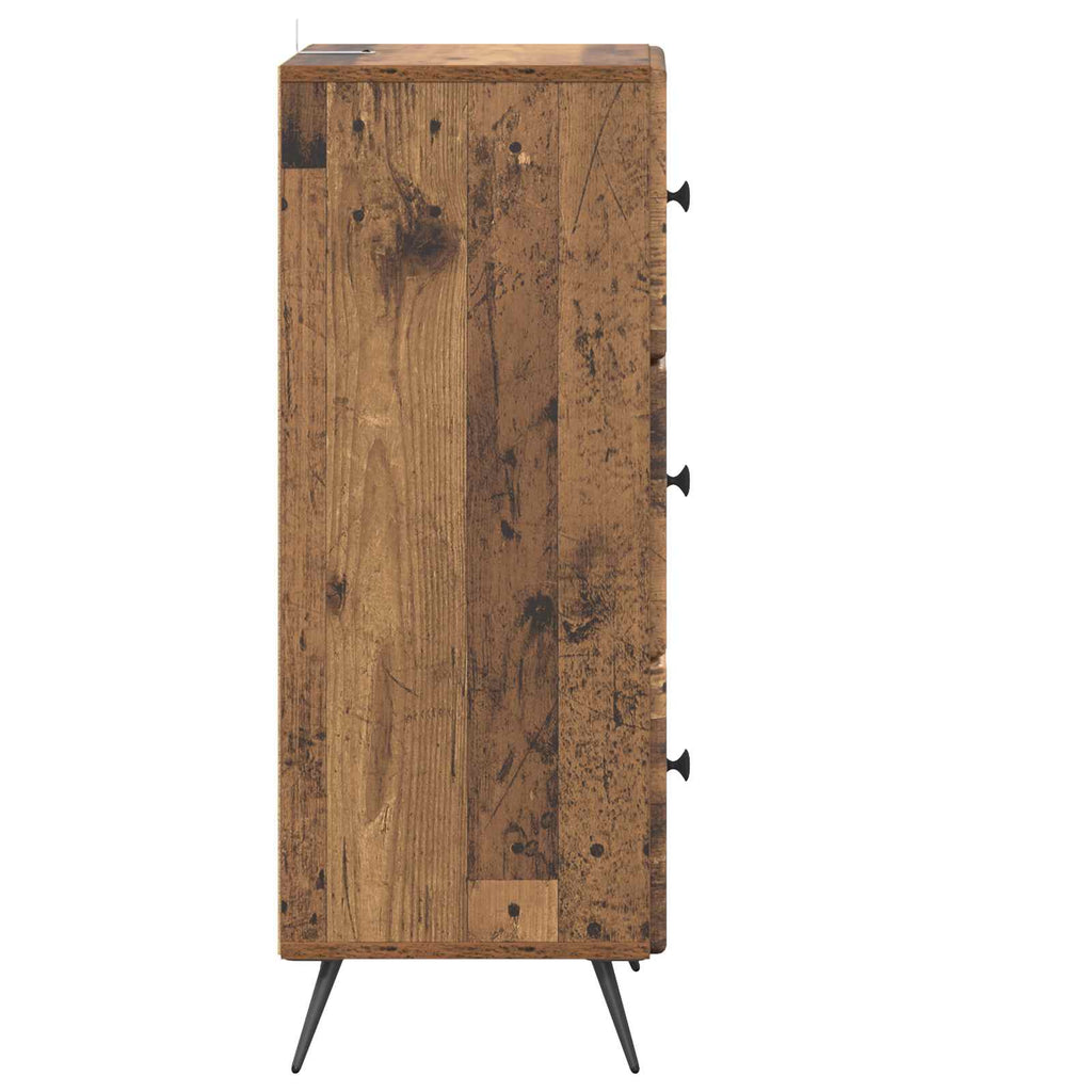 Schubladenschrank Altholz 33 x 34,5 x 90 cm Holzwerkstoff
