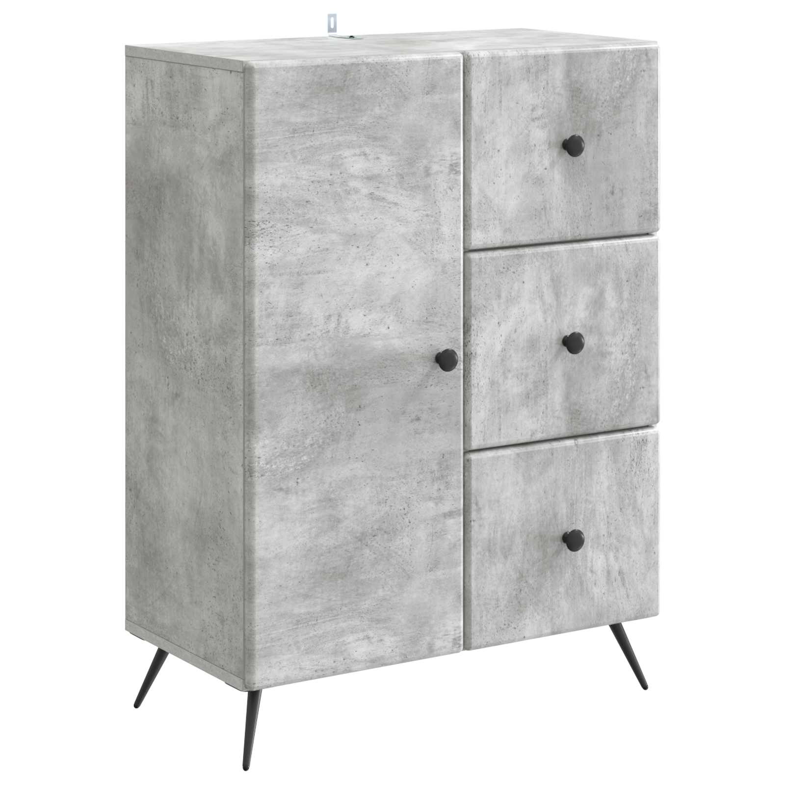 Sideboard Betongrau 66 x 34,5 x 90 cm Holzwerkstoff
