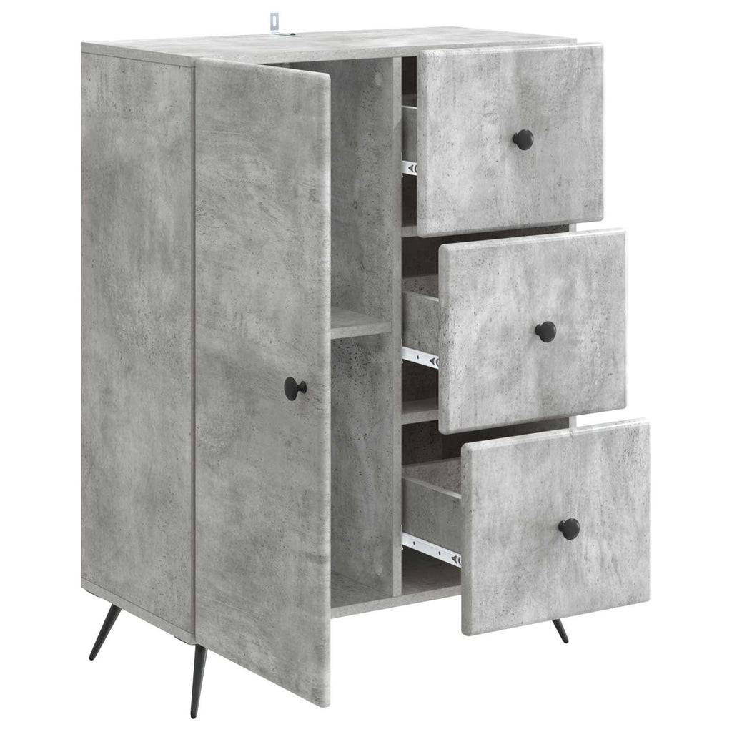 Sideboard Betongrau 66 x 34,5 x 90 cm Holzwerkstoff